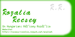 rozalia recsey business card